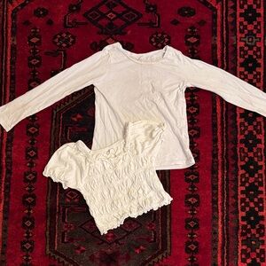 White Kids Long Sleeve and Short Sleeve Tops